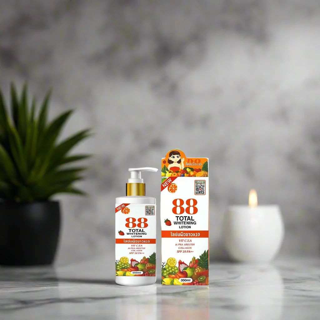 88 Total Brightening Lotion With Alpha Arbutin, Collagen, Vitamins C, E, A, and SPF 50 PA++ - 350Ml - Image 3