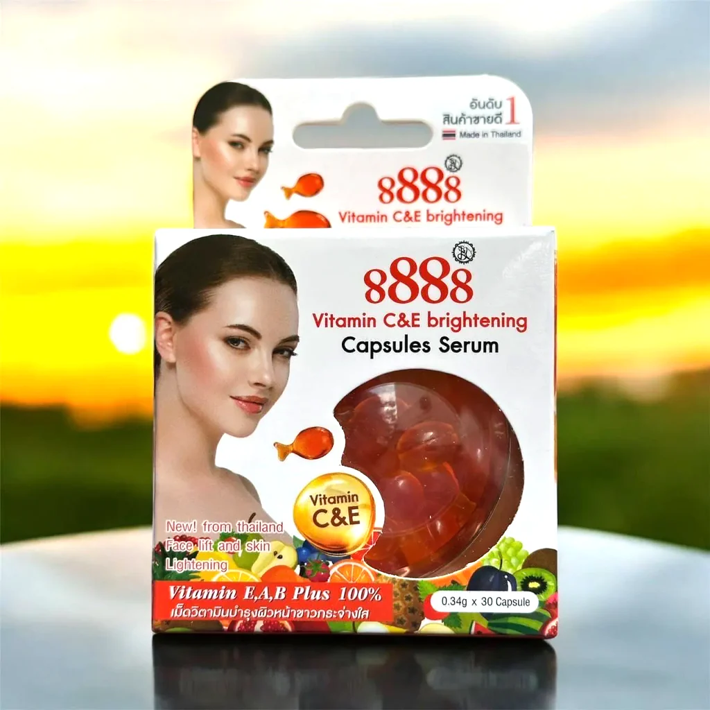 8888 Vitamin C & E Brightening Capsules Serum - 30 Capsules - Image 4