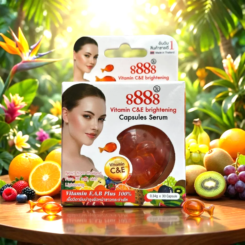 8888 Vitamin C & E Brightening Capsules Serum - 30 Capsules - Image 5