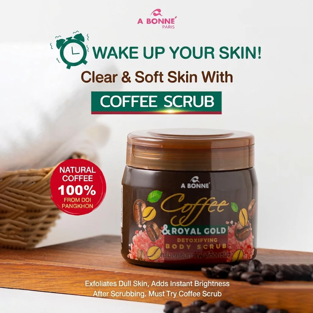 A Bonne Coffee & Royal Gold Detoxifying Body Scrub – 250g - Image 11