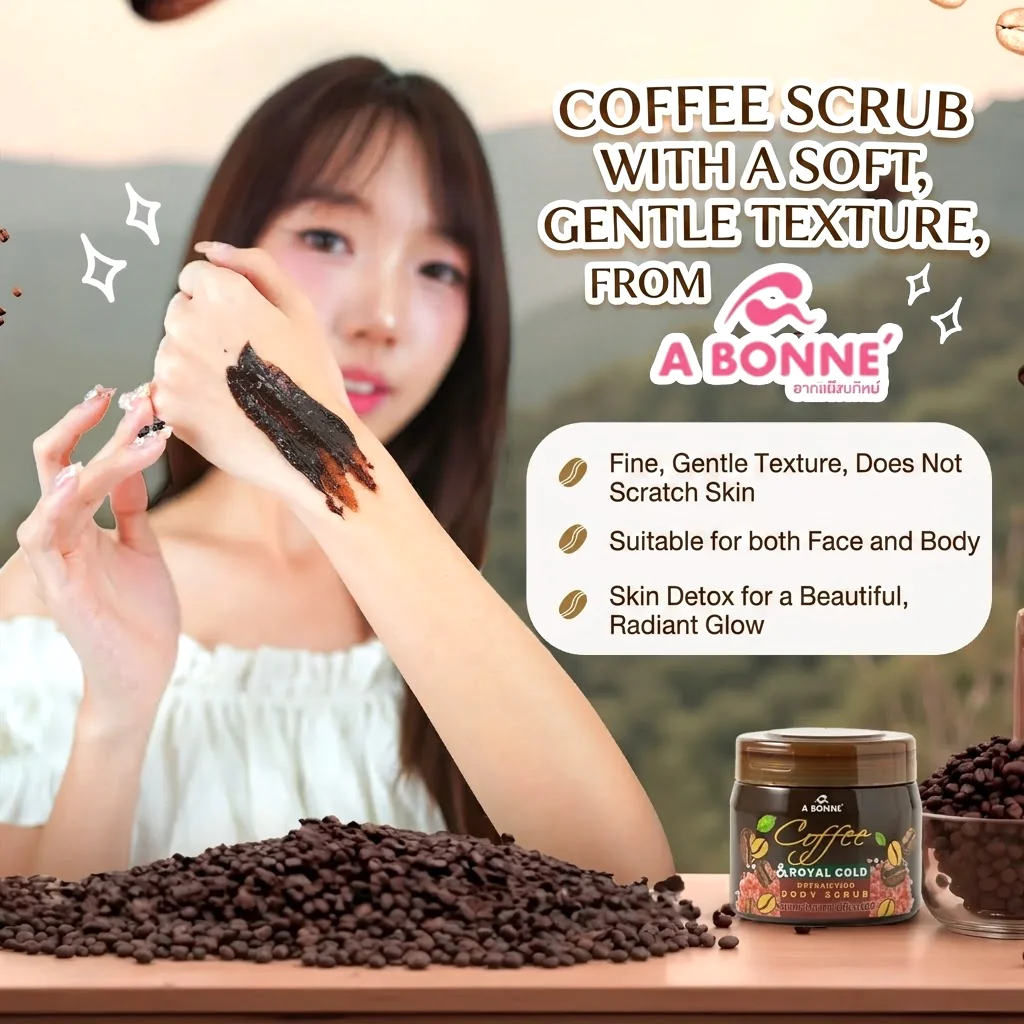 A Bonne Coffee & Royal Gold Detoxifying Body Scrub – 250g - Image 14