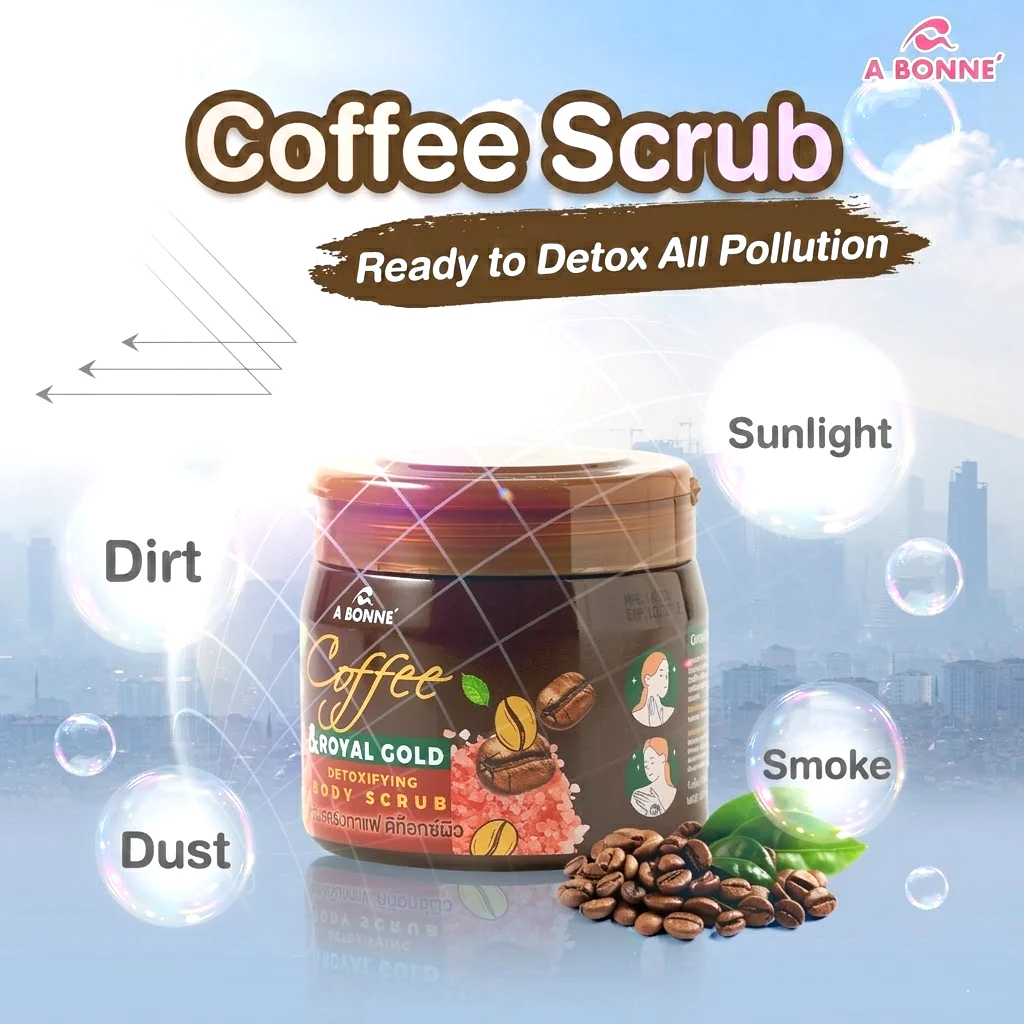 A Bonne Coffee & Royal Gold Detoxifying Body Scrub – 250g - Image 3