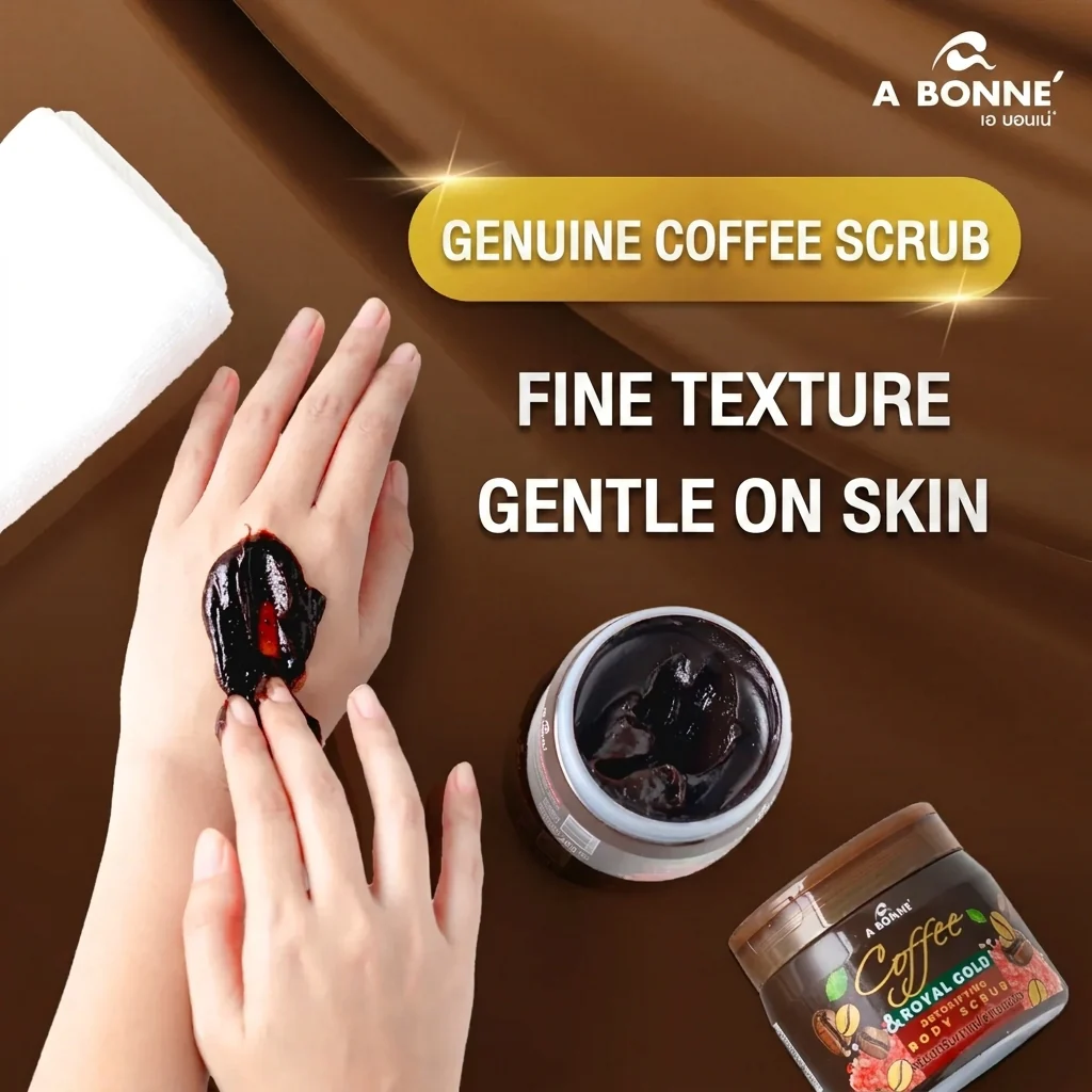 A Bonne Coffee & Royal Gold Detoxifying Body Scrub – 250g - Image 6