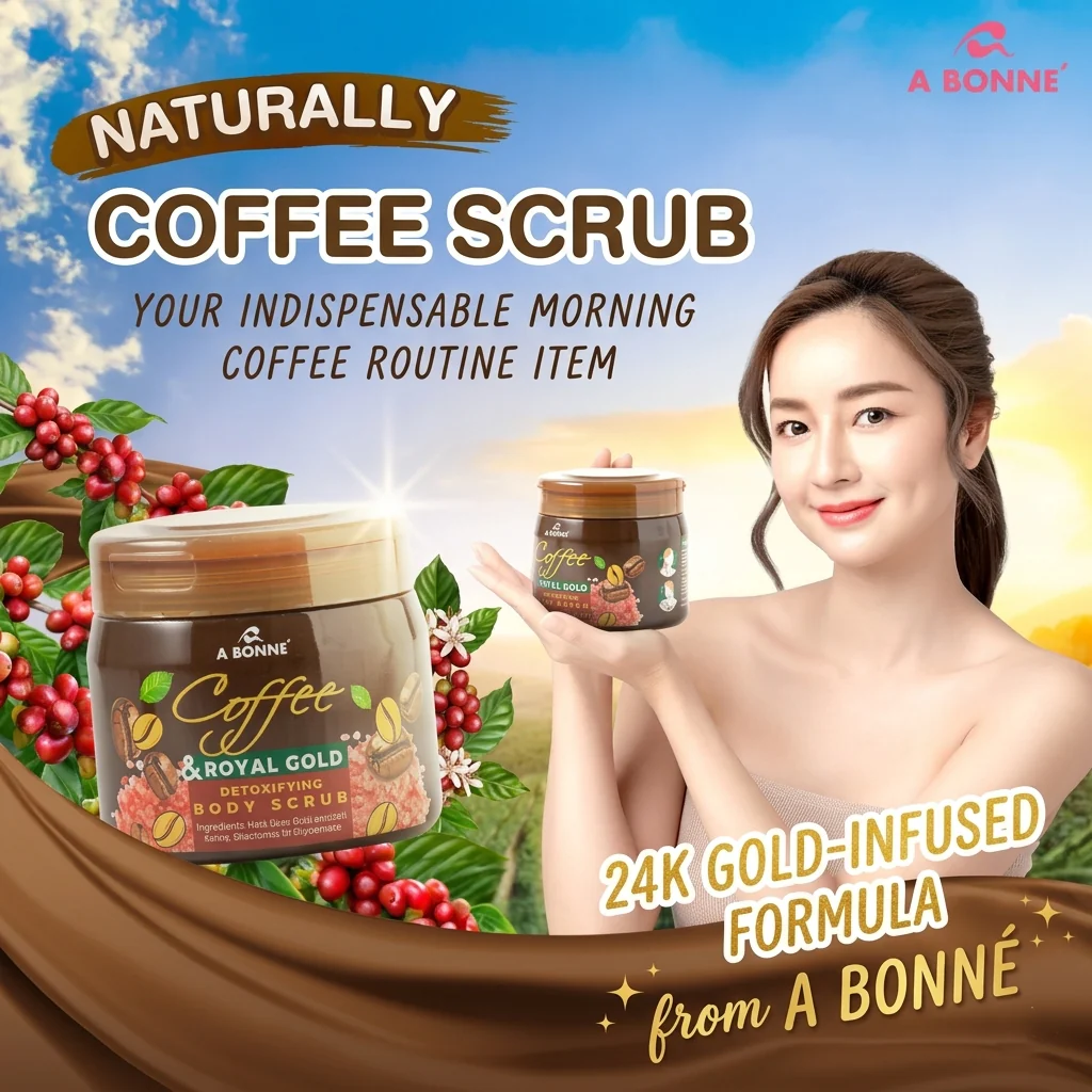 A Bonne Coffee & Royal Gold Detoxifying Body Scrub – 250g - Image 7