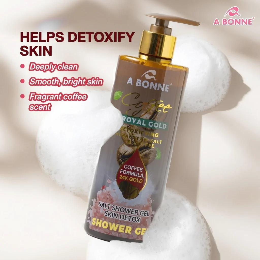 A Bonne Coffee & Royal Gold Detoxifying Shower Gel – 450ml - Image 2