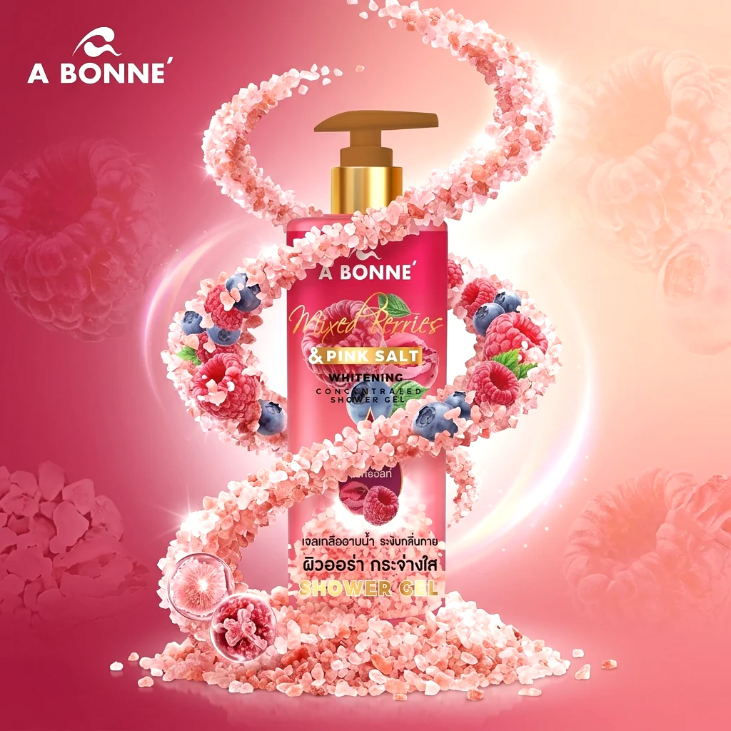 A Bonne Mixed Berries & Pink Salt Whitening Shower Gel – 450ml - Image 3