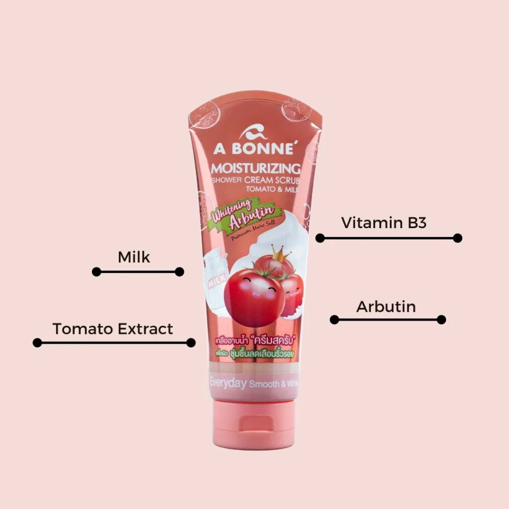 A Bonne Moisturizing Shower Cream Scrub Tomato & Milk - 350g - Image 3