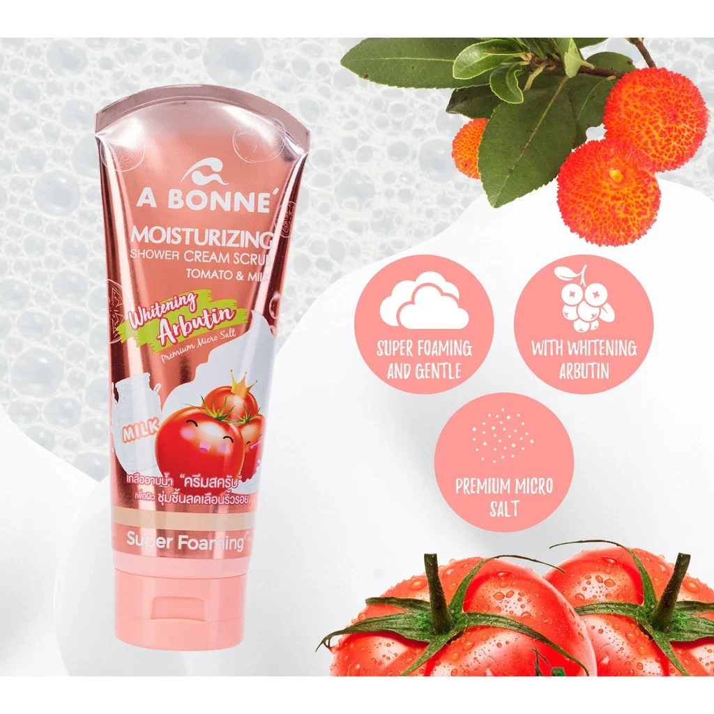 A Bonne Moisturizing Shower Cream Scrub Tomato & Milk - 350g - Image 4