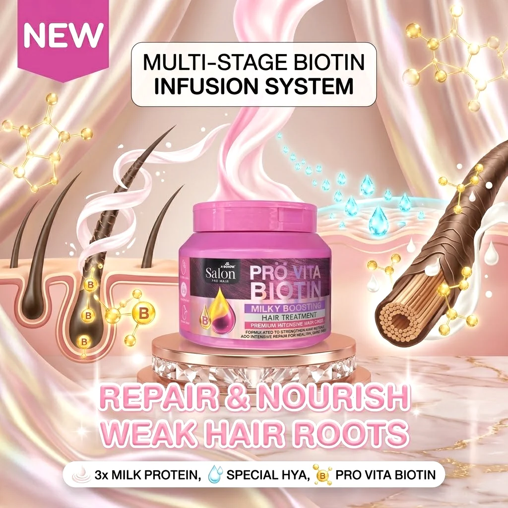 A Bonne Salon Pro Vita Biotin Milky Boosting Hair Treatment – 450g - Image 4