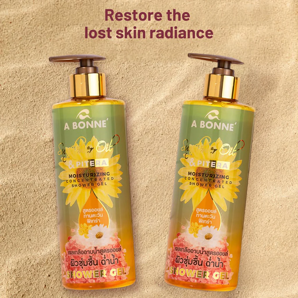 A Bonne Sunflower Oil & Pitera Moisturizing Shower Gel – 450ml - Image 4