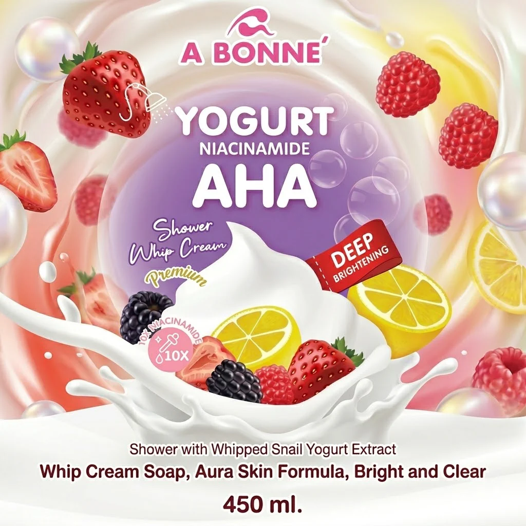 A Bonne Yogurt Niacinamide AHA Premium Shower Whip Cream – 450ml - Image 3