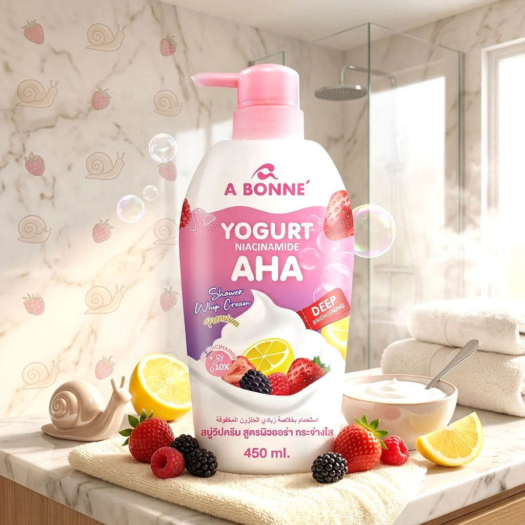 A Bonne Yogurt Niacinamide AHA Premium Shower Whip Cream – 450ml - Image 7