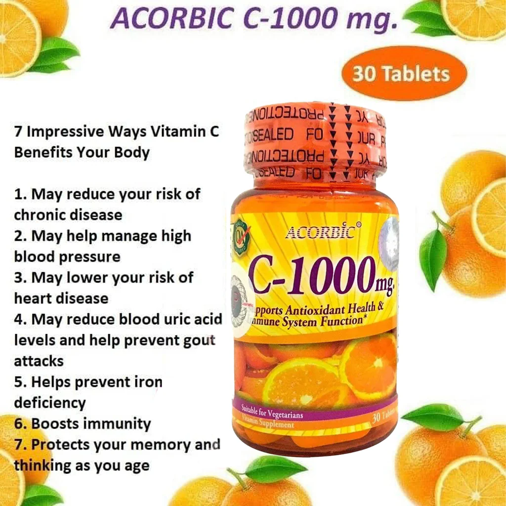 Acorbic C-1000mg Vitamin C Supplement – 30tab - Image 3