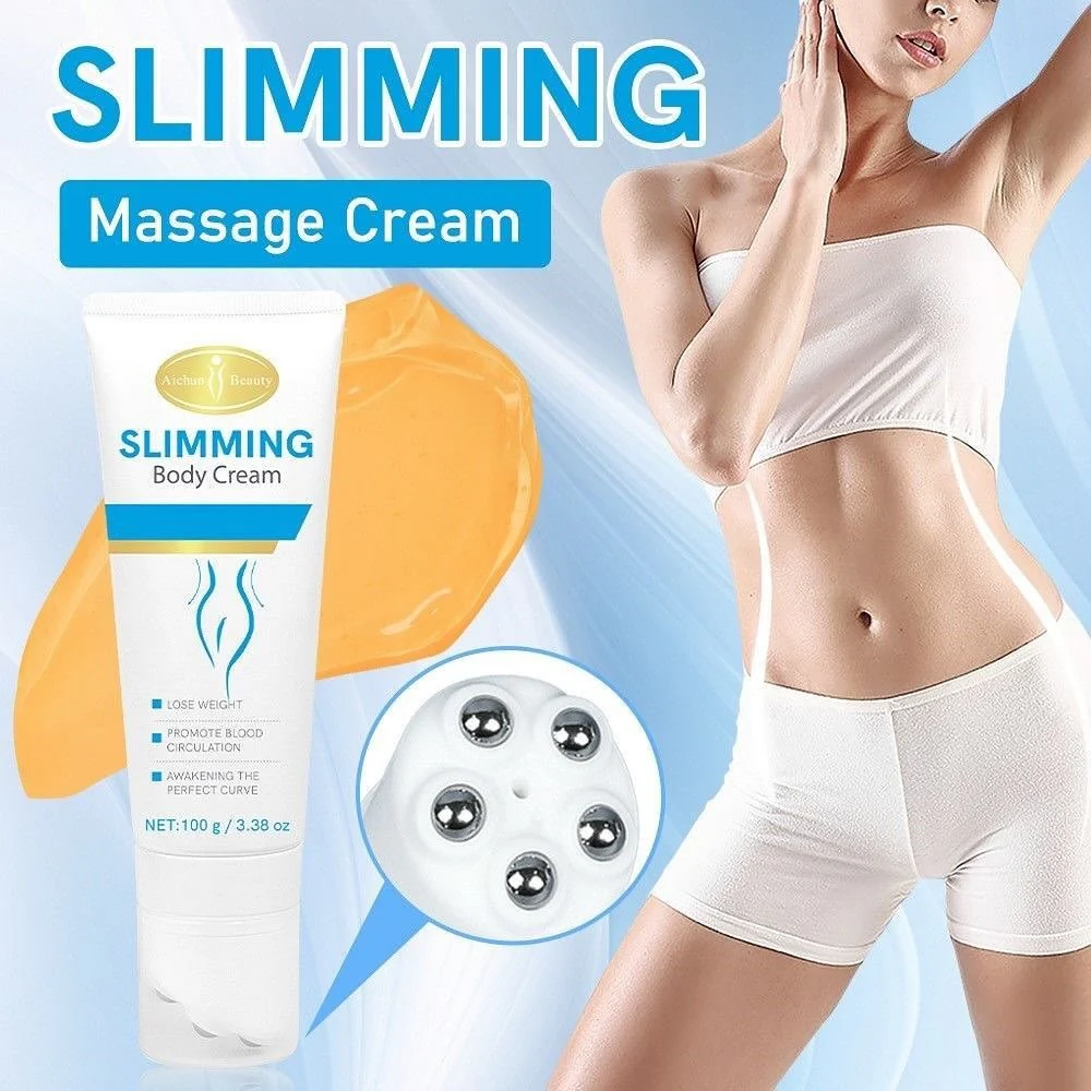 Aichun Beauty Slimming Body Cream with Multi-Action Massage Roller Ball – 100g - Image 4