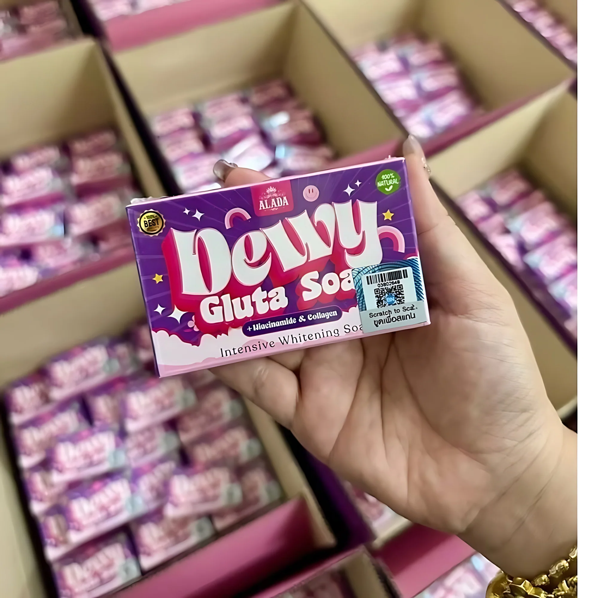 Alada Dewy Gluta Soap – Intensive Whitening with Niacinamide & Collagen – 70g - Image 10