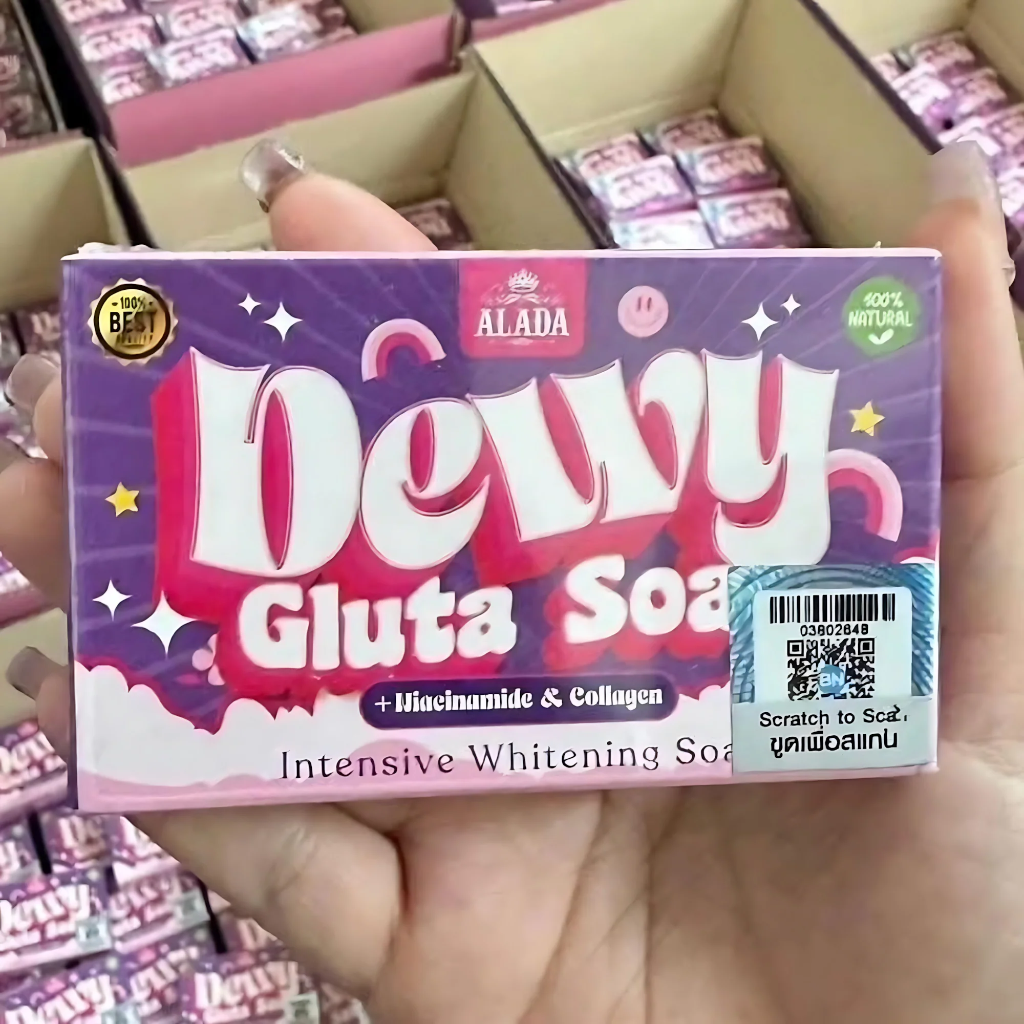 Alada Dewy Gluta Soap – Intensive Whitening with Niacinamide & Collagen – 70g - Image 11