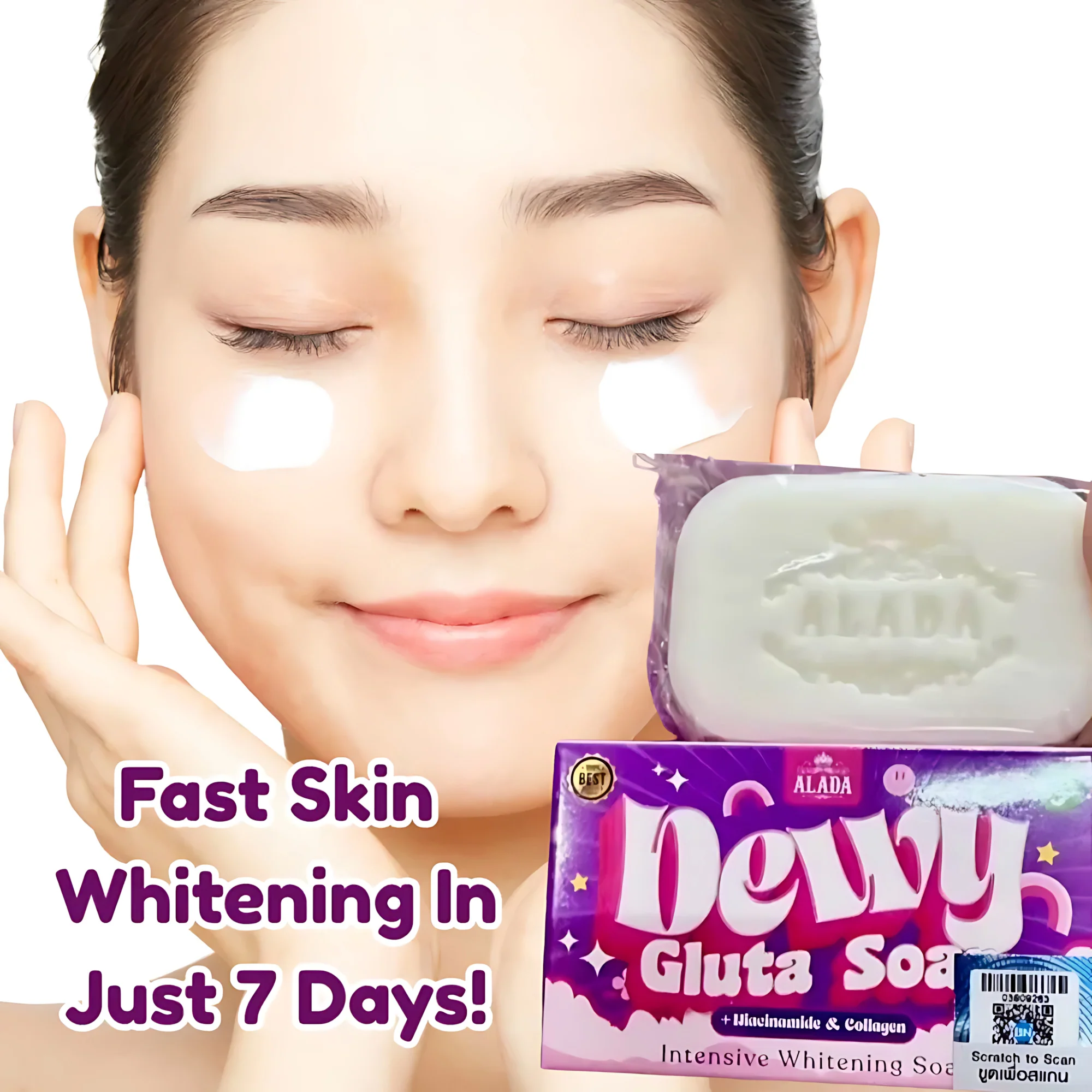 Alada Dewy Gluta Soap – Intensive Whitening with Niacinamide & Collagen – 70g - Image 5