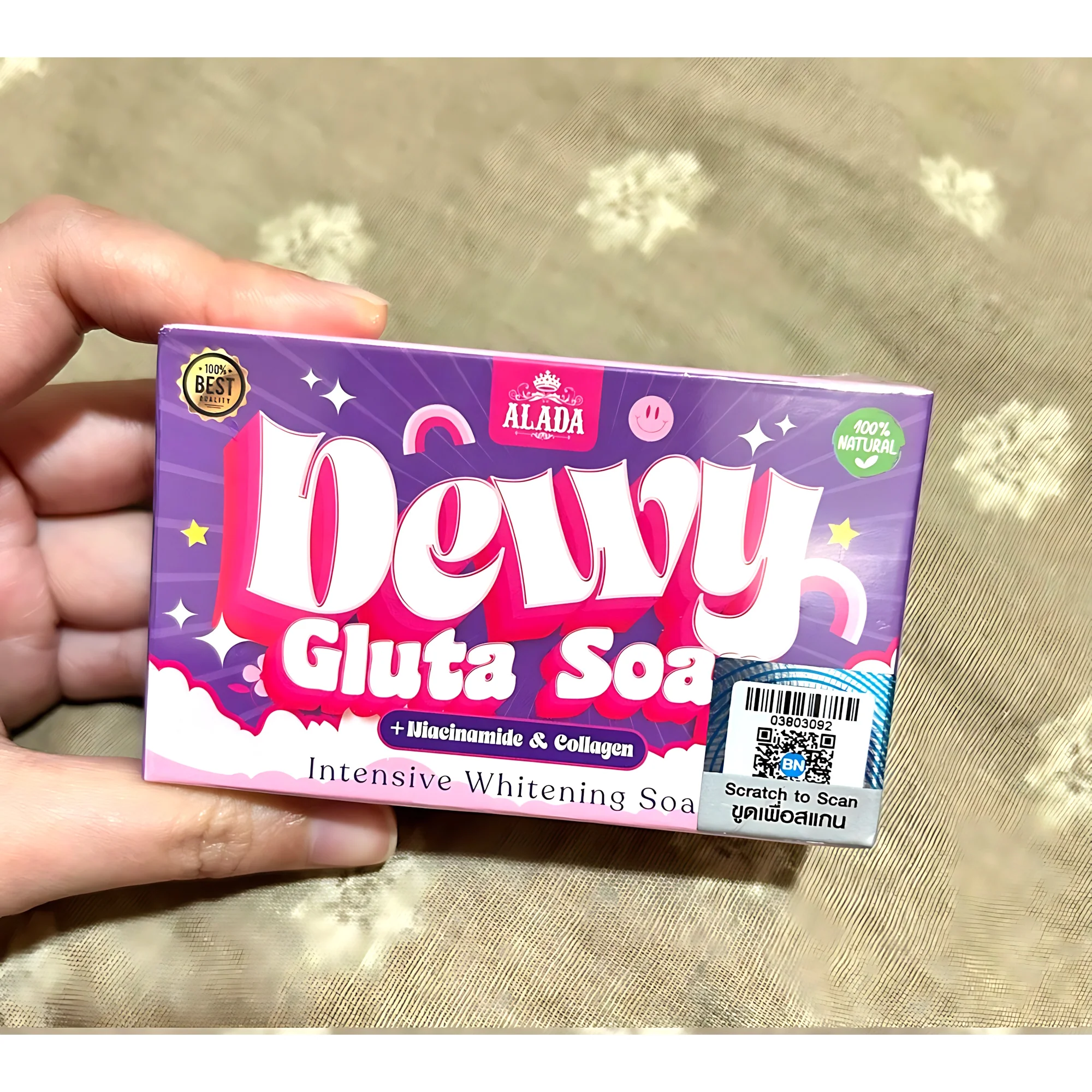 Alada Dewy Gluta Soap – Intensive Whitening with Niacinamide & Collagen – 70g - Image 6