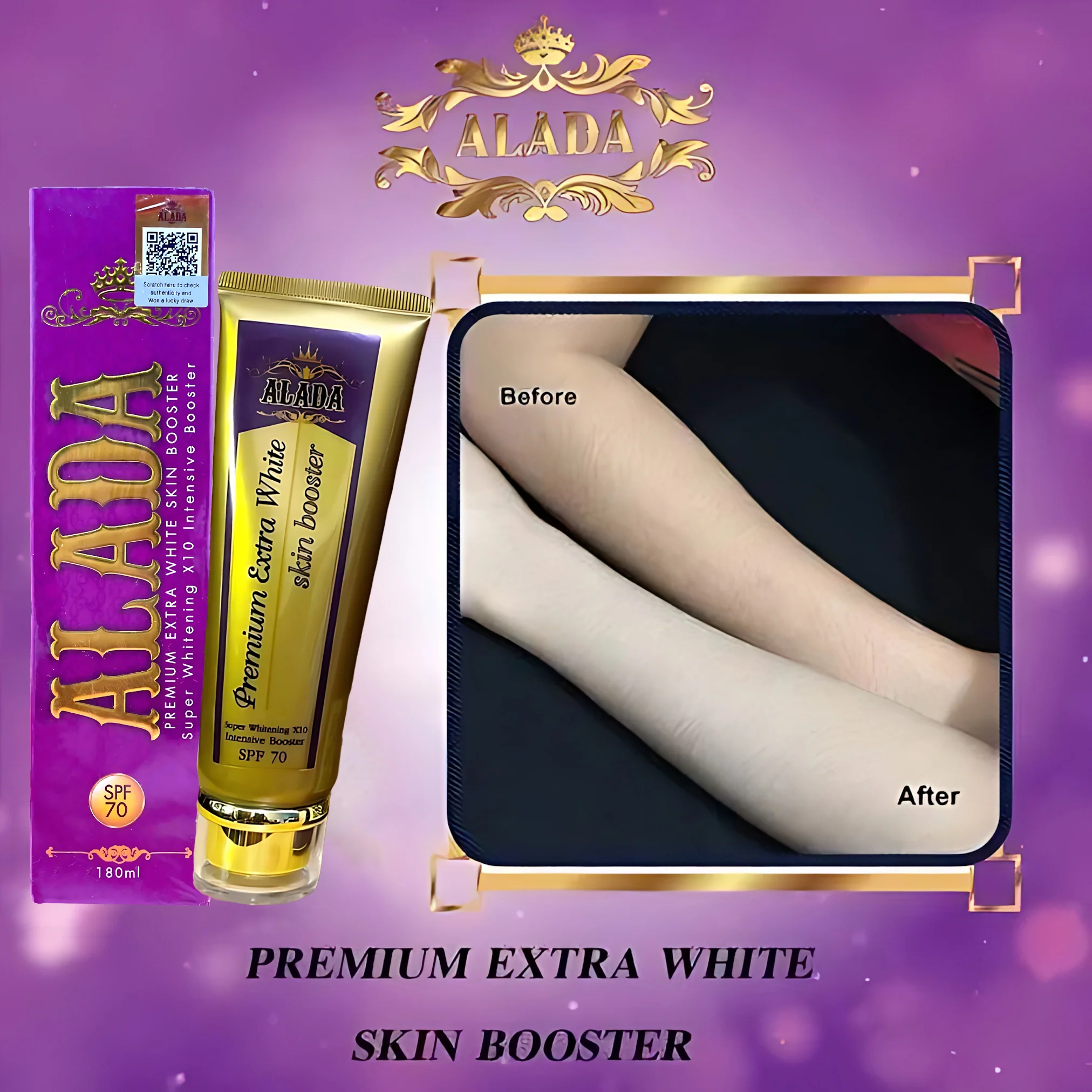 Alada Premium Extra White Skin Booster SPF 70 PA+++ – 180ml - Image 7
