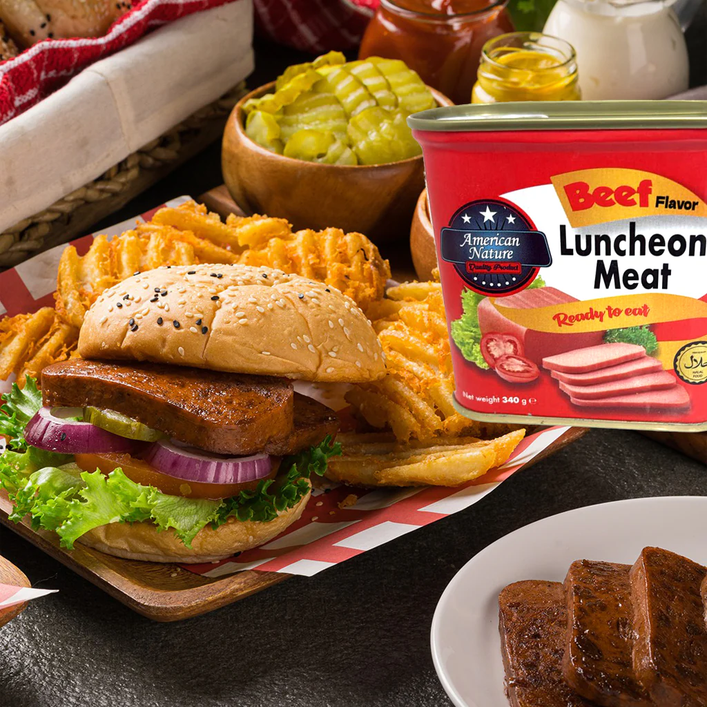 American Nature Beef Flavor Luncheon Meat  – 340g - Image 4