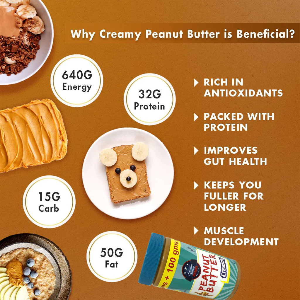 American Nature Creamy Peanut Butter – 800g (700g + 100g Extra) - Image 3