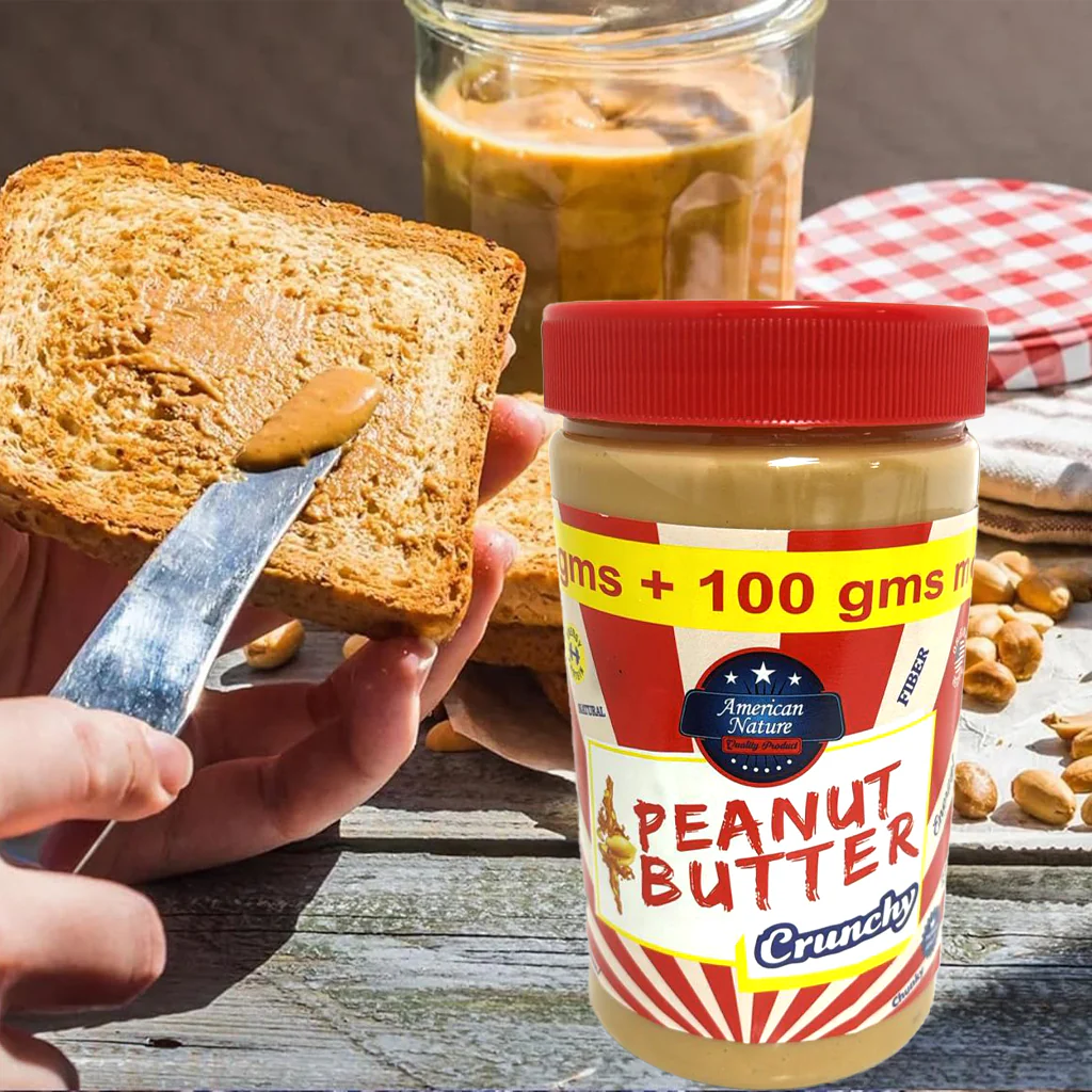 American Nature Crunchy Peanut Butter – 800g (700g + 100g Extra) - Image 2