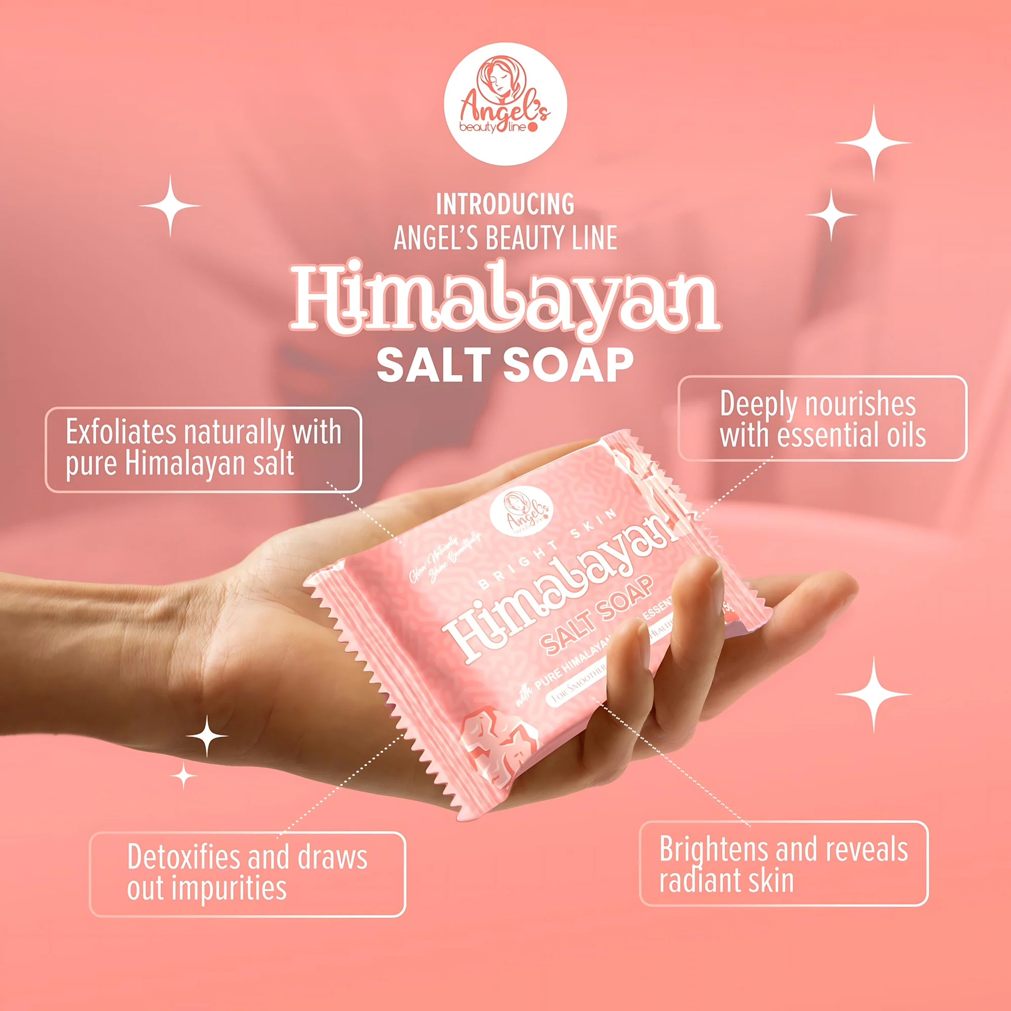 Angel’s Beautyline Bright Skin Himalayan Salt Soap – 75g (Pack of 5) - Image 9