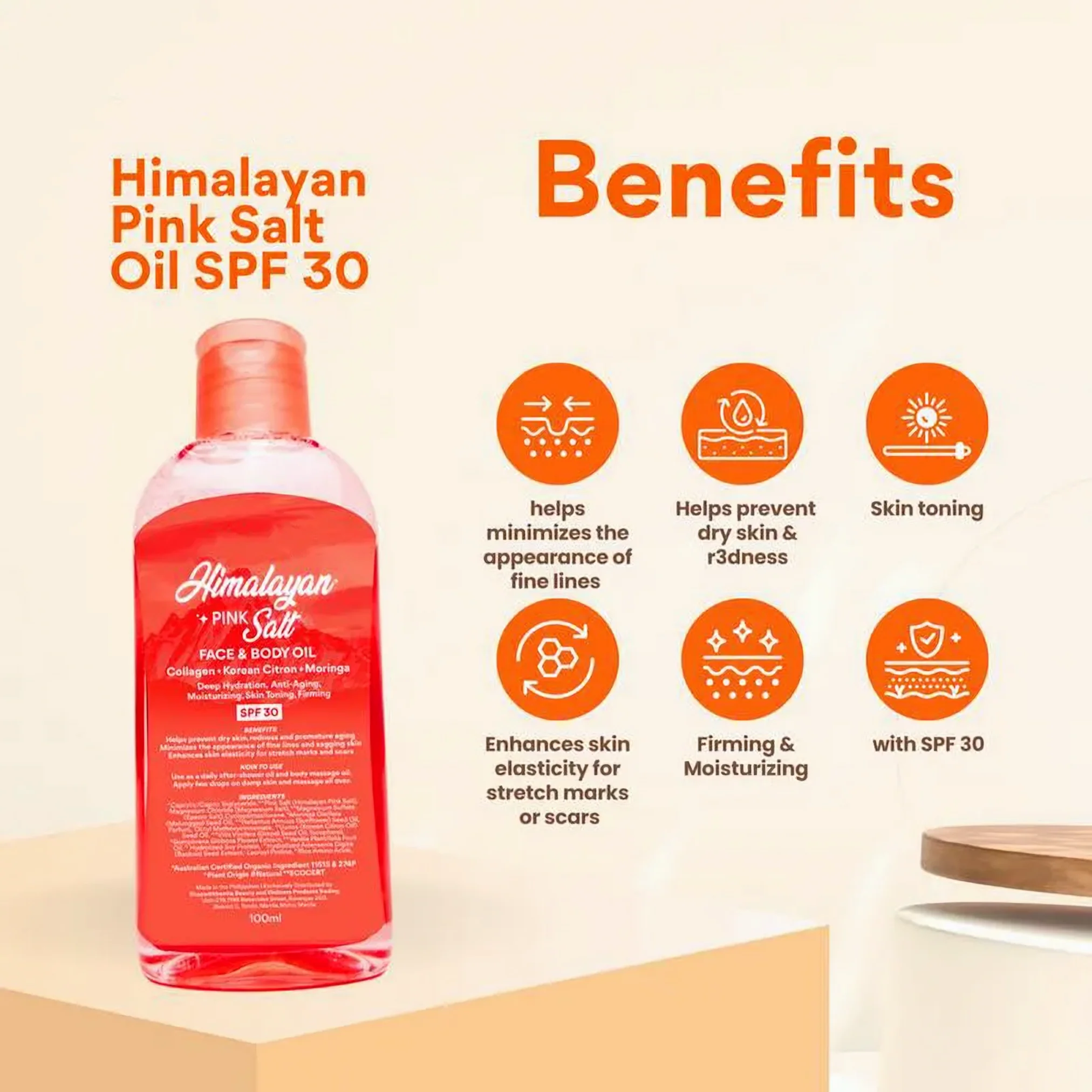 Angel’s Beautyline Bright Skin Himalayan Salt Soap (75g x 5) + Bonita Himalayan Pink Salt Face & Body Oil with SPF 30 – Combo Pack - Image 7