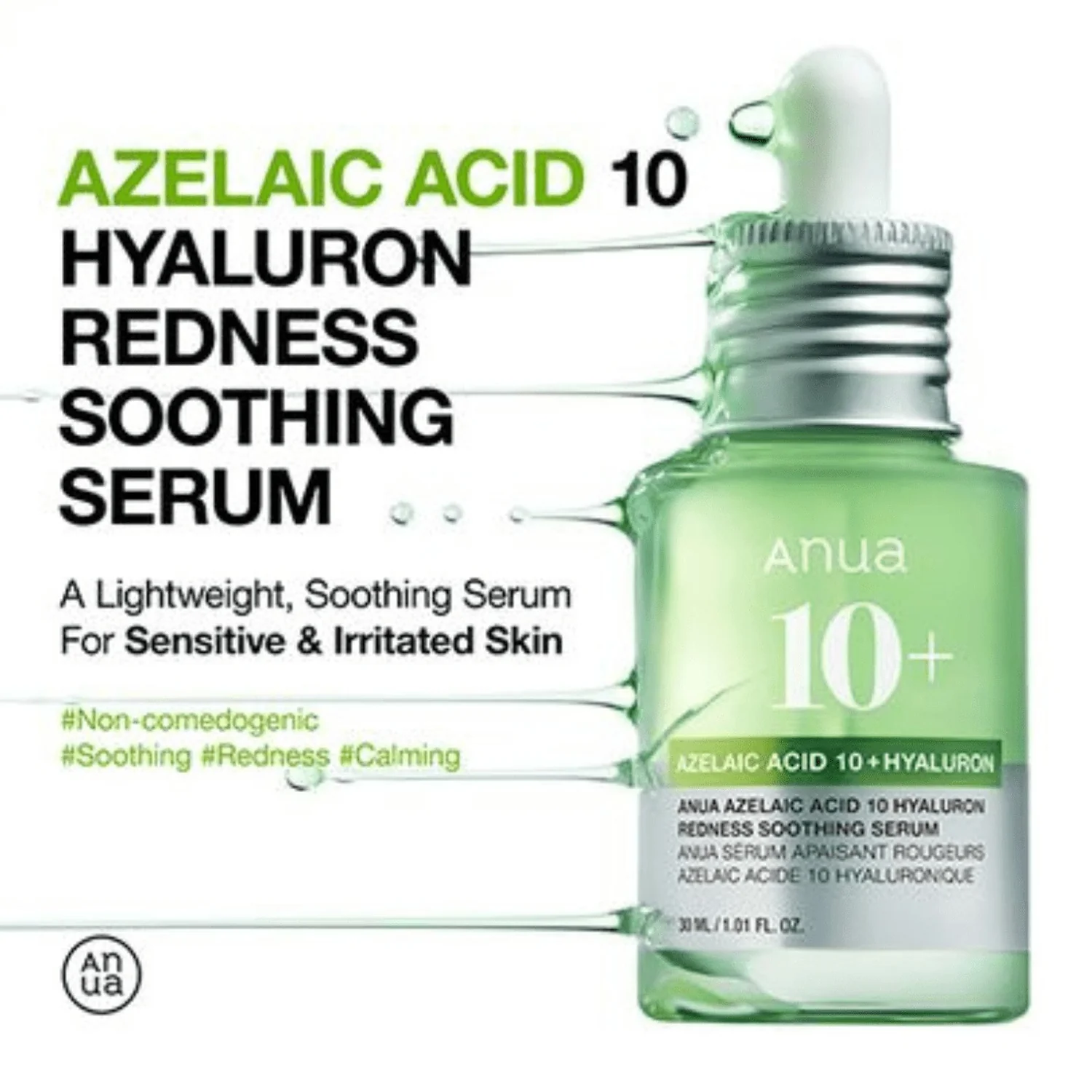 Anua Azelaic Acid 10+ Hyaluron Redness Soothing Serum – 30ml - Image 6