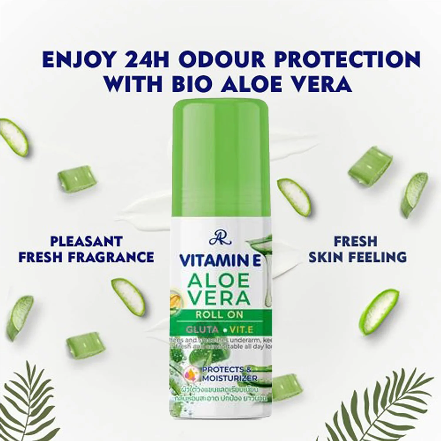 AR Vitamin E Aloe Vera Roll-On with Glutathione & Vitamin E – 60ml - Image 3