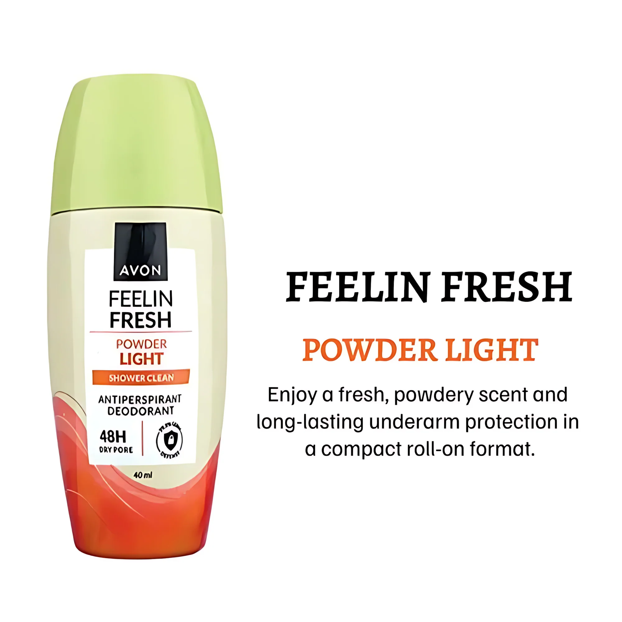 Avon Feelin Fresh Powder Light Shower Clean Antiperspirant Deodorant – 40mL - Image 3