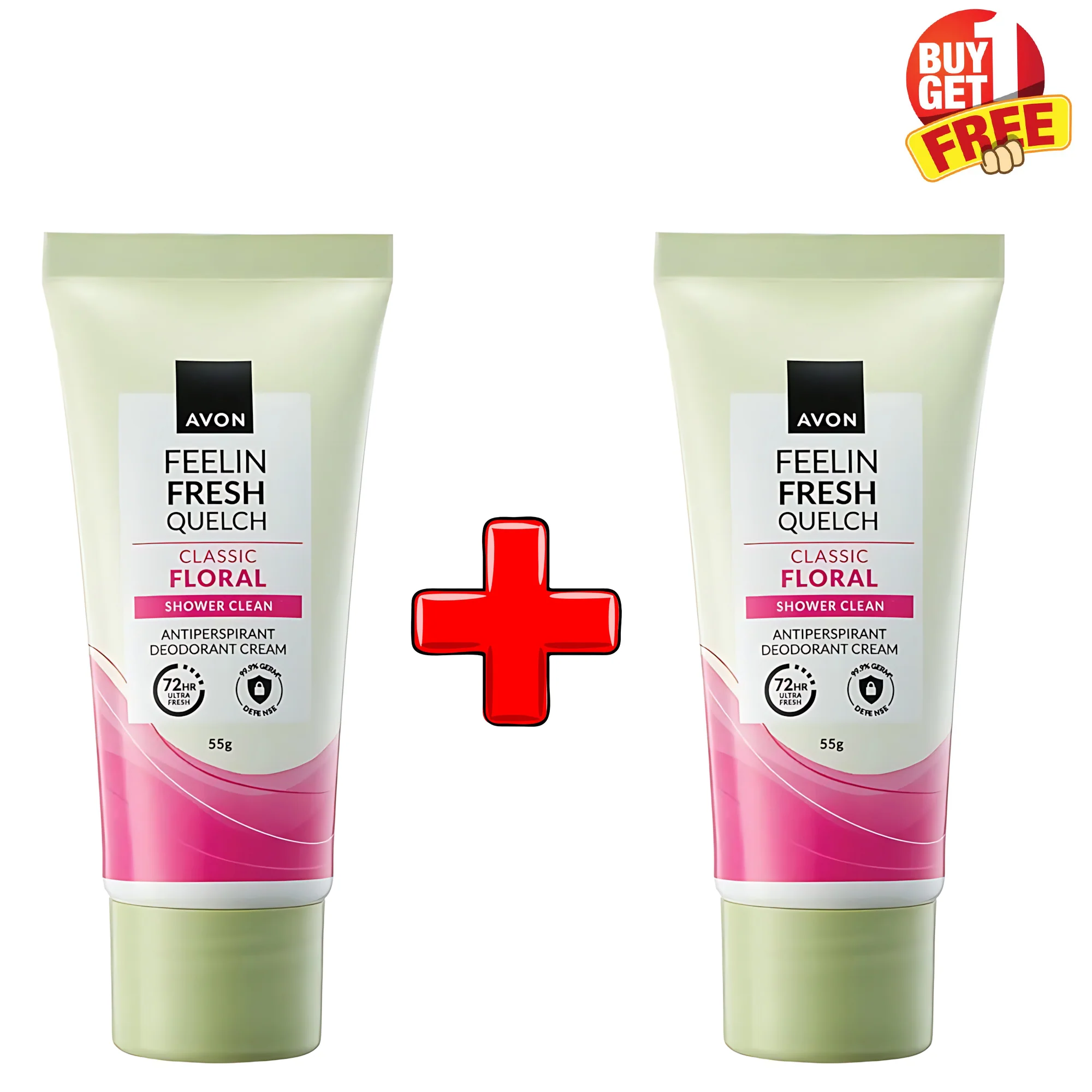 Avon Feelin Fresh Quelch Classic Floral Antiperspirant Deodorant Cream – 55g (1+1 Offer)
