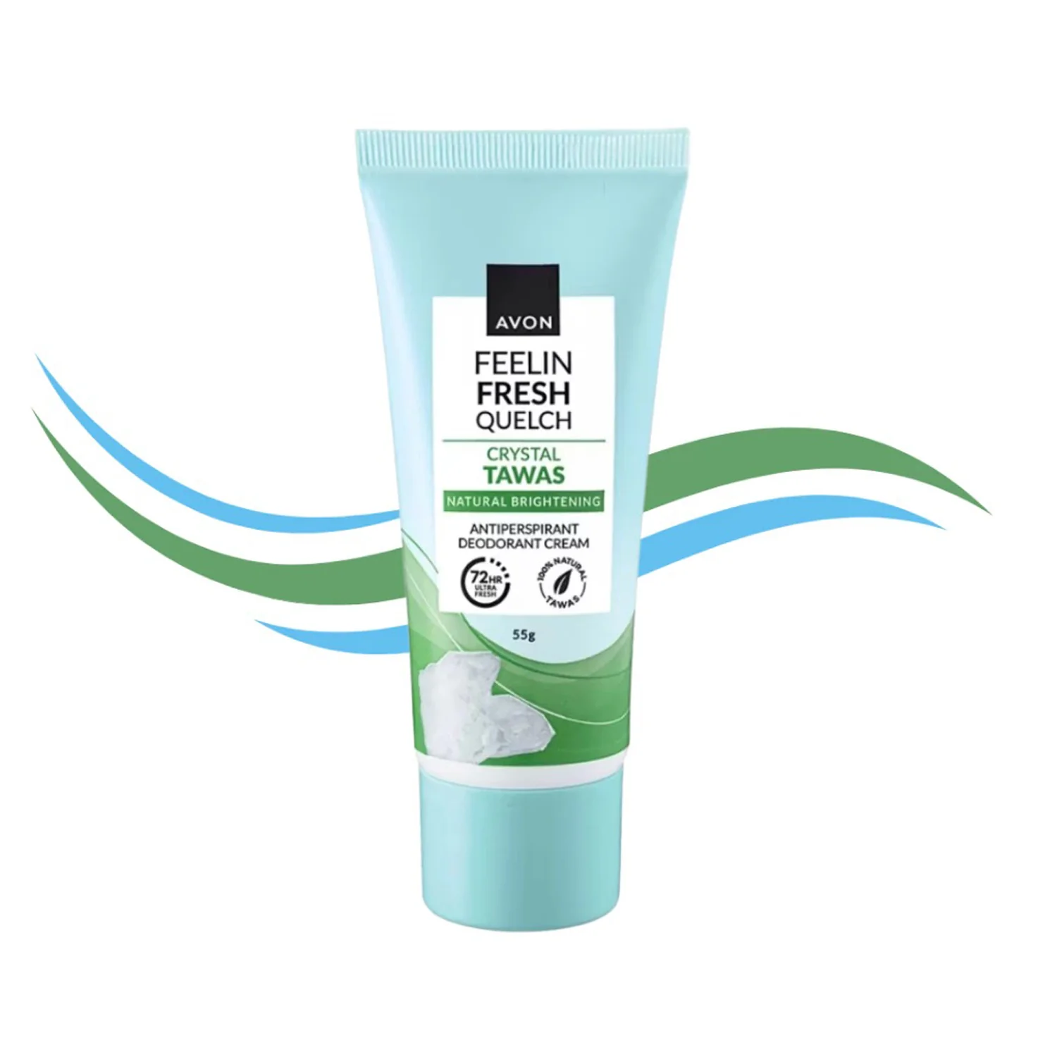 Avon Feelin Fresh Quelch Crystal Tawas Anti-Perspirant Deo Cream - 55g - Image 2