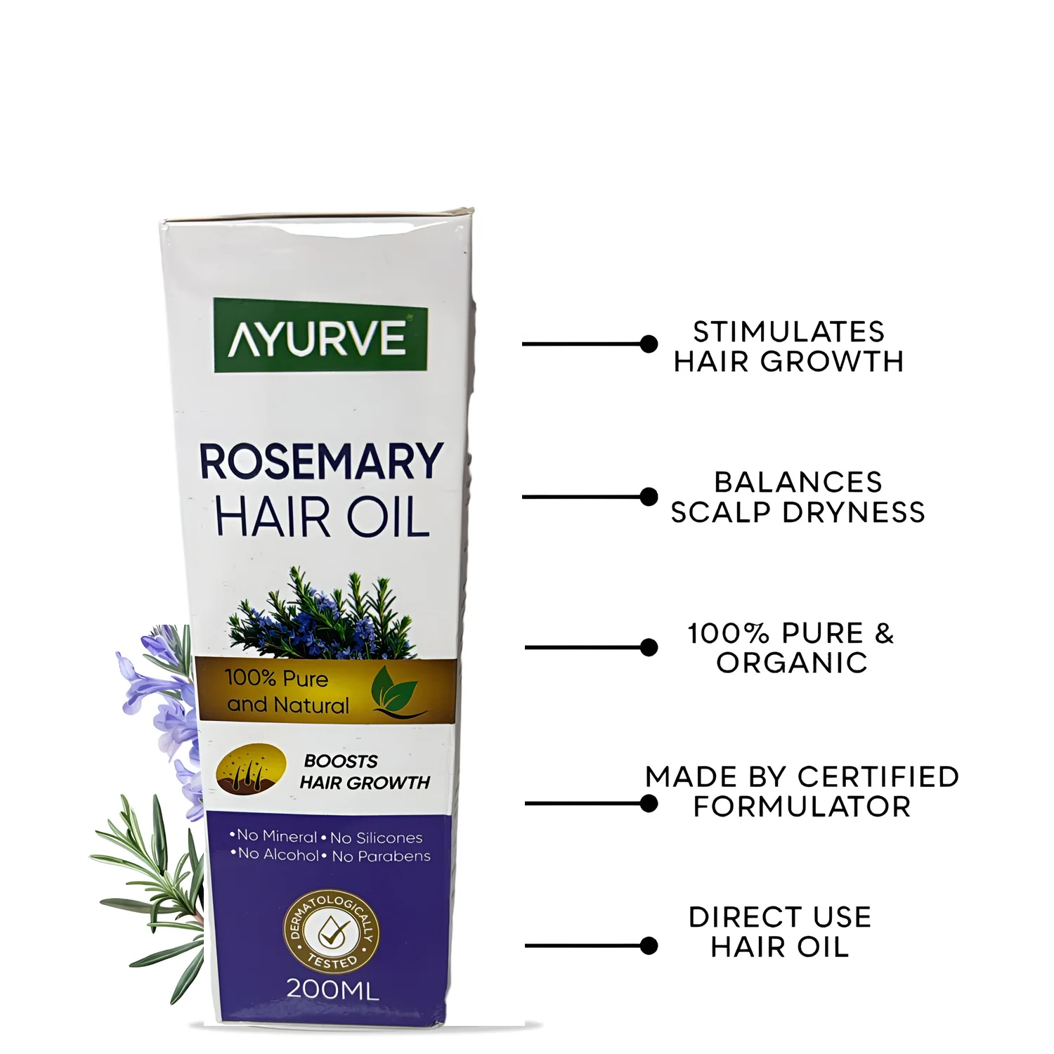 AYURVE Rosemary Hair oil-200ml - Image 3