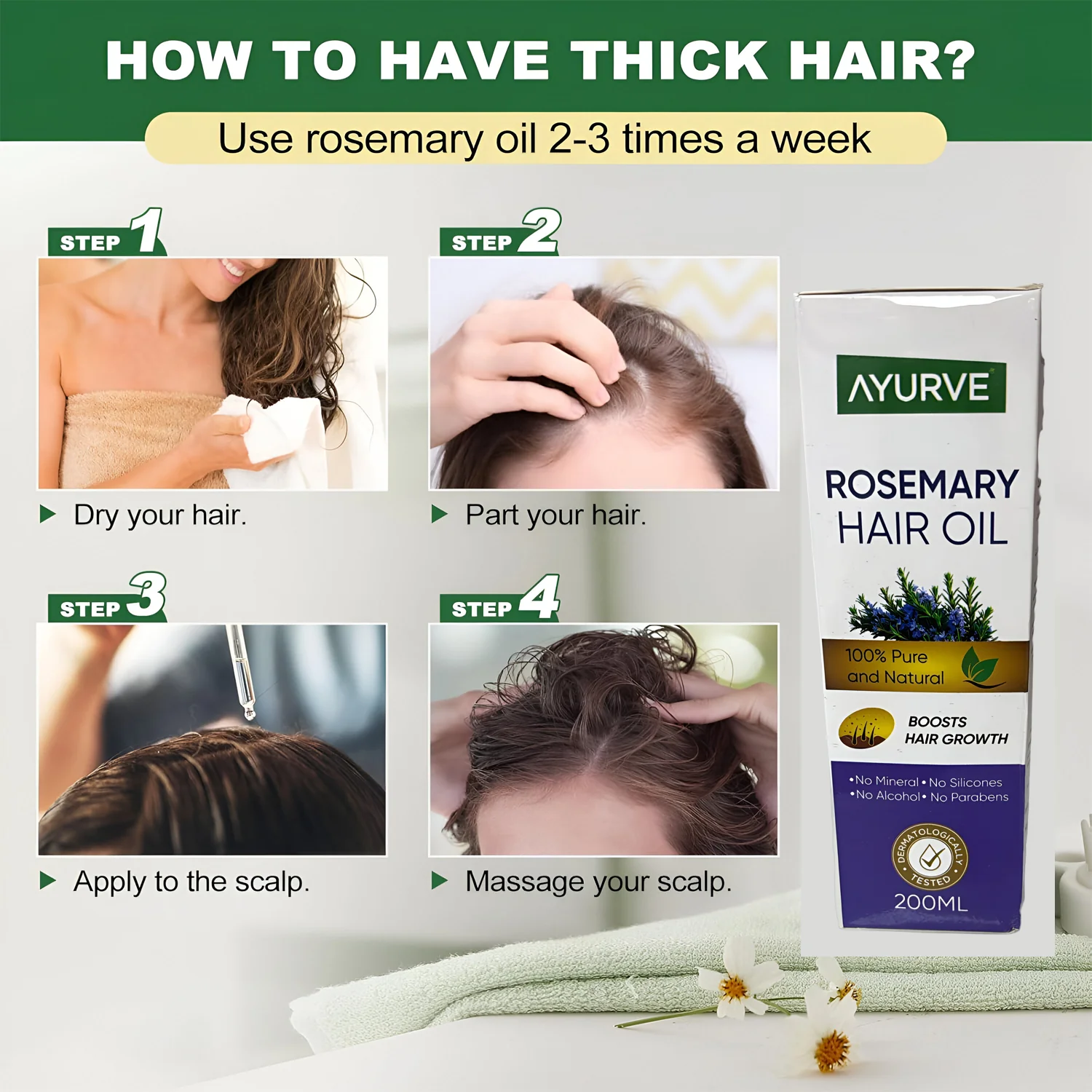 AYURVE Rosemary Hair oil-200ml - Image 5