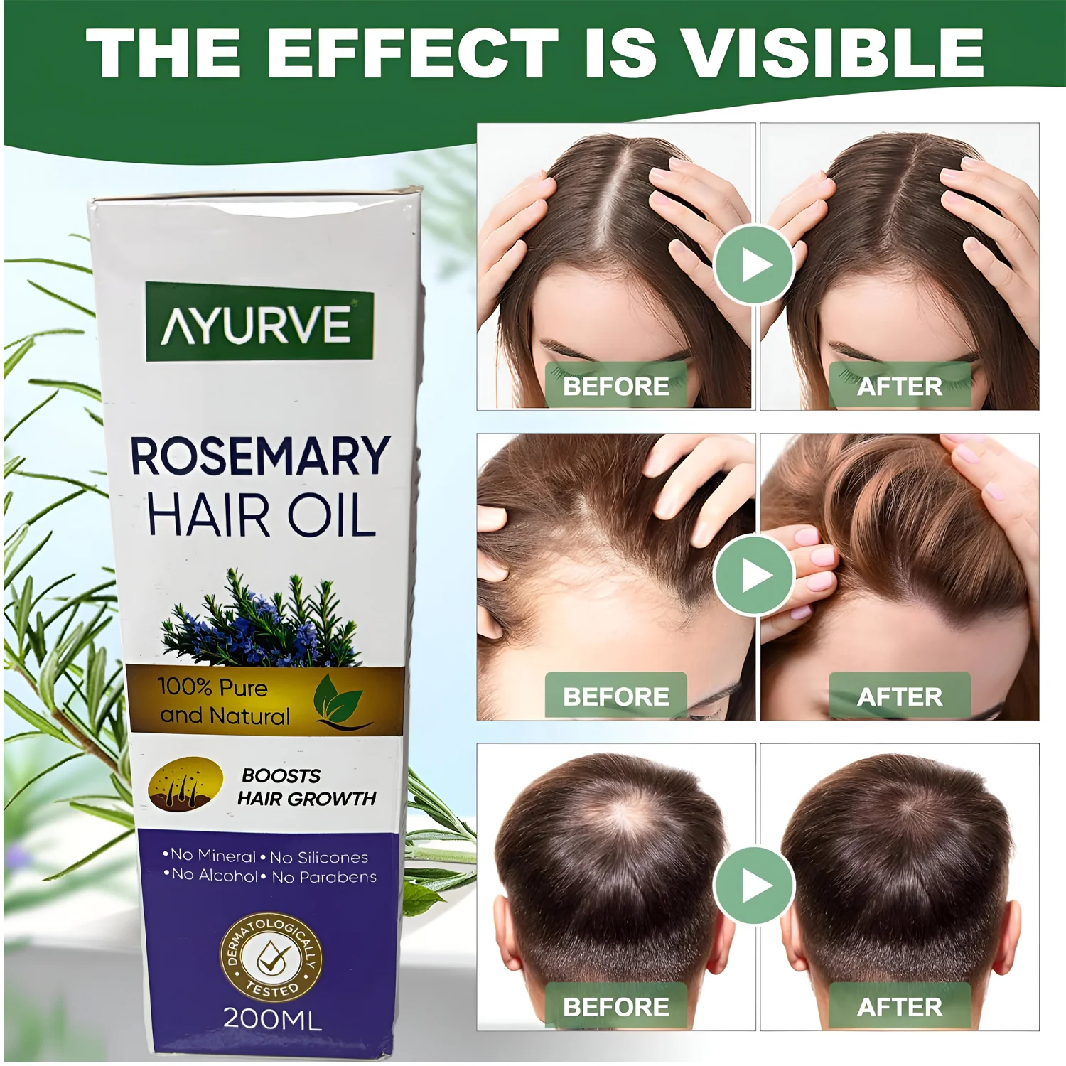 AYURVE Rosemary Hair oil-200ml - Image 7