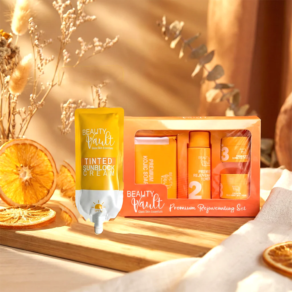 Beauty Vault Premium Rejuvenating Set & Premium Tinted Sunblock SPF45 – 50g (Combo Pack) - Image 3