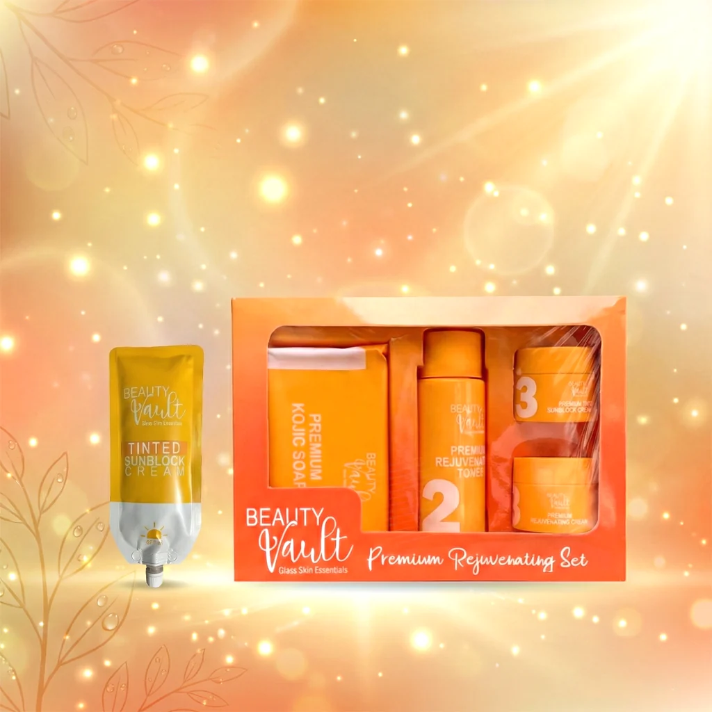 Beauty Vault Premium Rejuvenating Set & Premium Tinted Sunblock SPF45 – 50g (Combo Pack) - Image 4