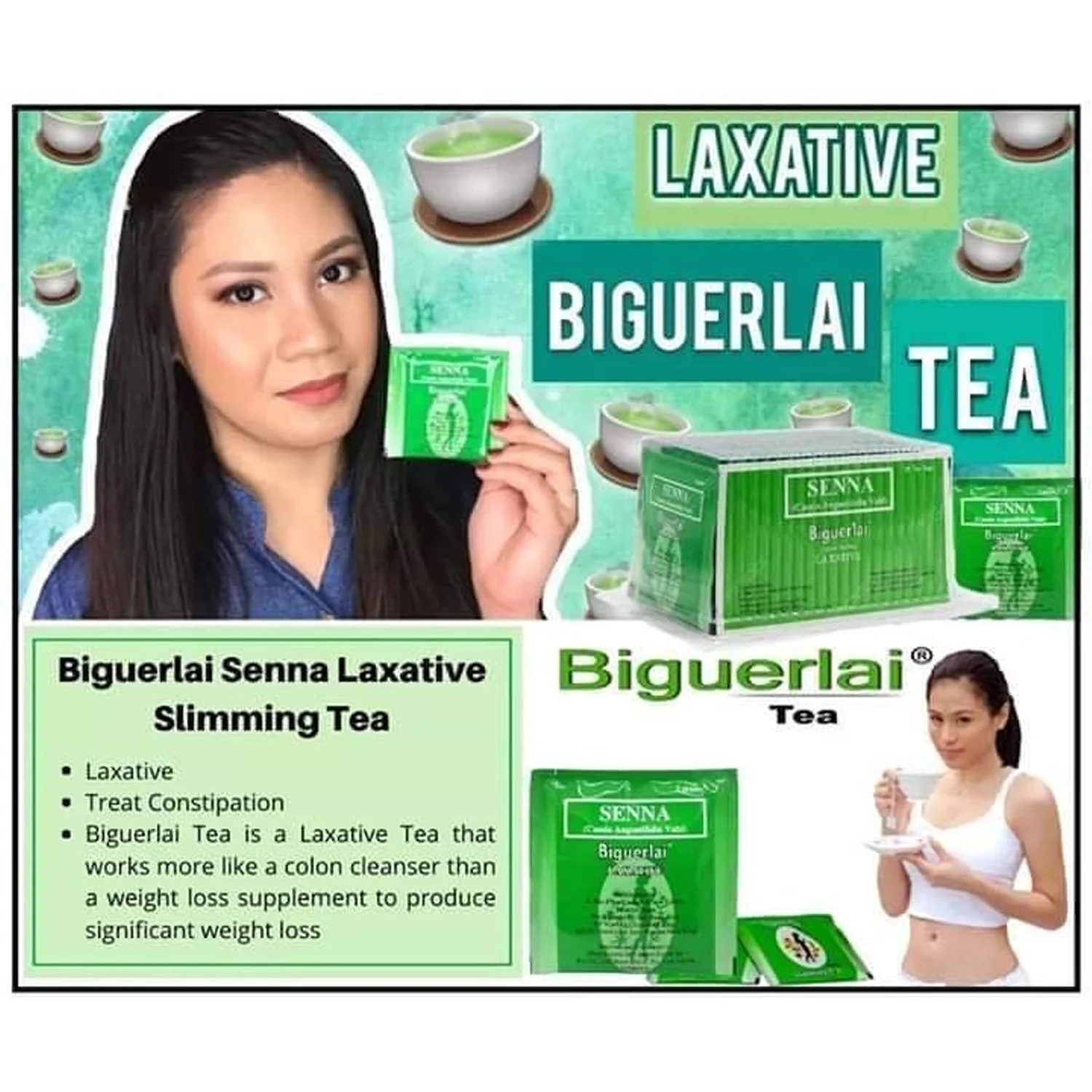 Biguerlai Senna Laxative Slimming Herbal Tea - Image 3