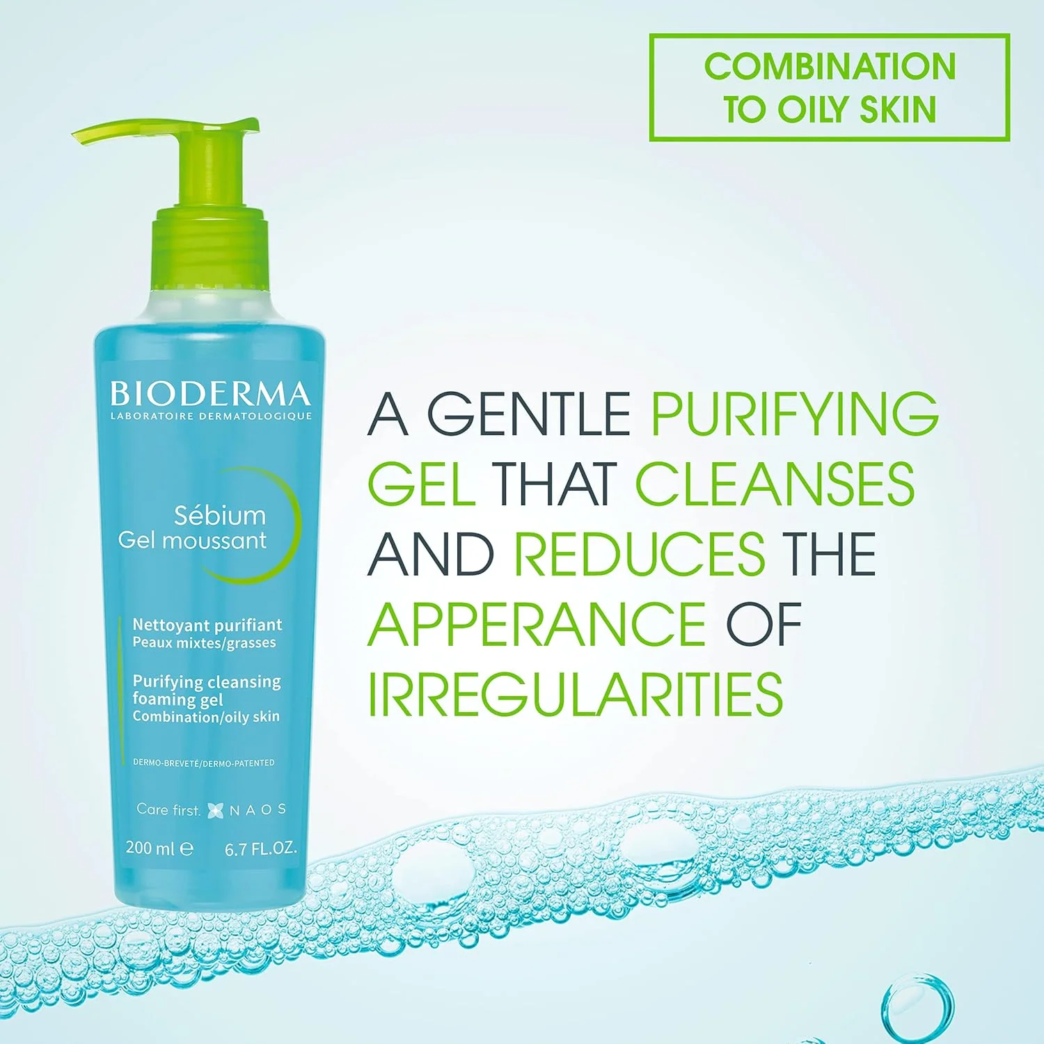 Bioderma Sebium Gel Moussant Purifying Cleansing Foaming Gel - 200ml - Image 3