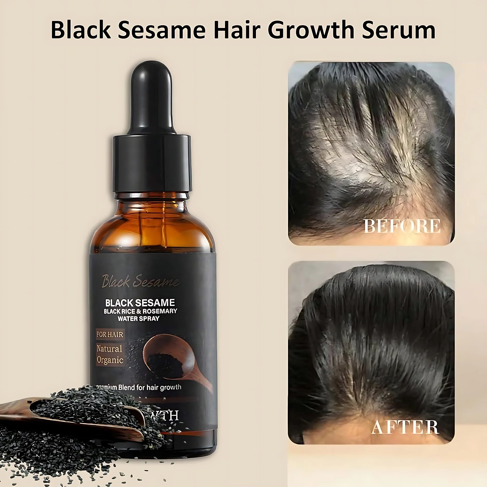 Black Sesame, Black Rice & Rosemary Water Hair Spray – 30ml - Image 7
