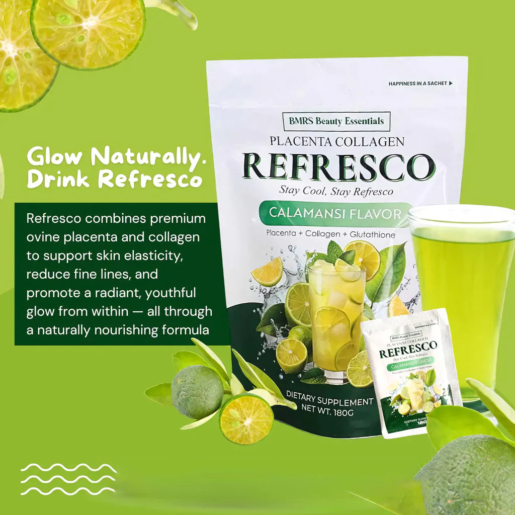 BMRS Beauty Essentials Placenta Collagen Refresco – Calamansi Flavor (10 Sachets / 180g) - Image 10