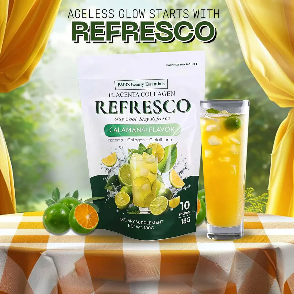 BMRS Beauty Essentials Placenta Collagen Refresco – Calamansi Flavor (10 Sachets / 180g) - Image 6