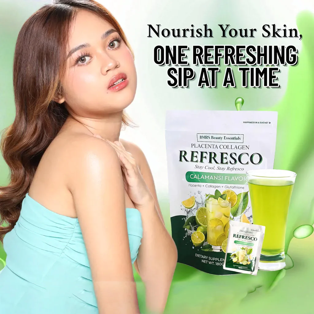 BMRS Beauty Essentials Placenta Collagen Refresco – Calamansi Flavor (10 Sachets / 180g) - Image 7