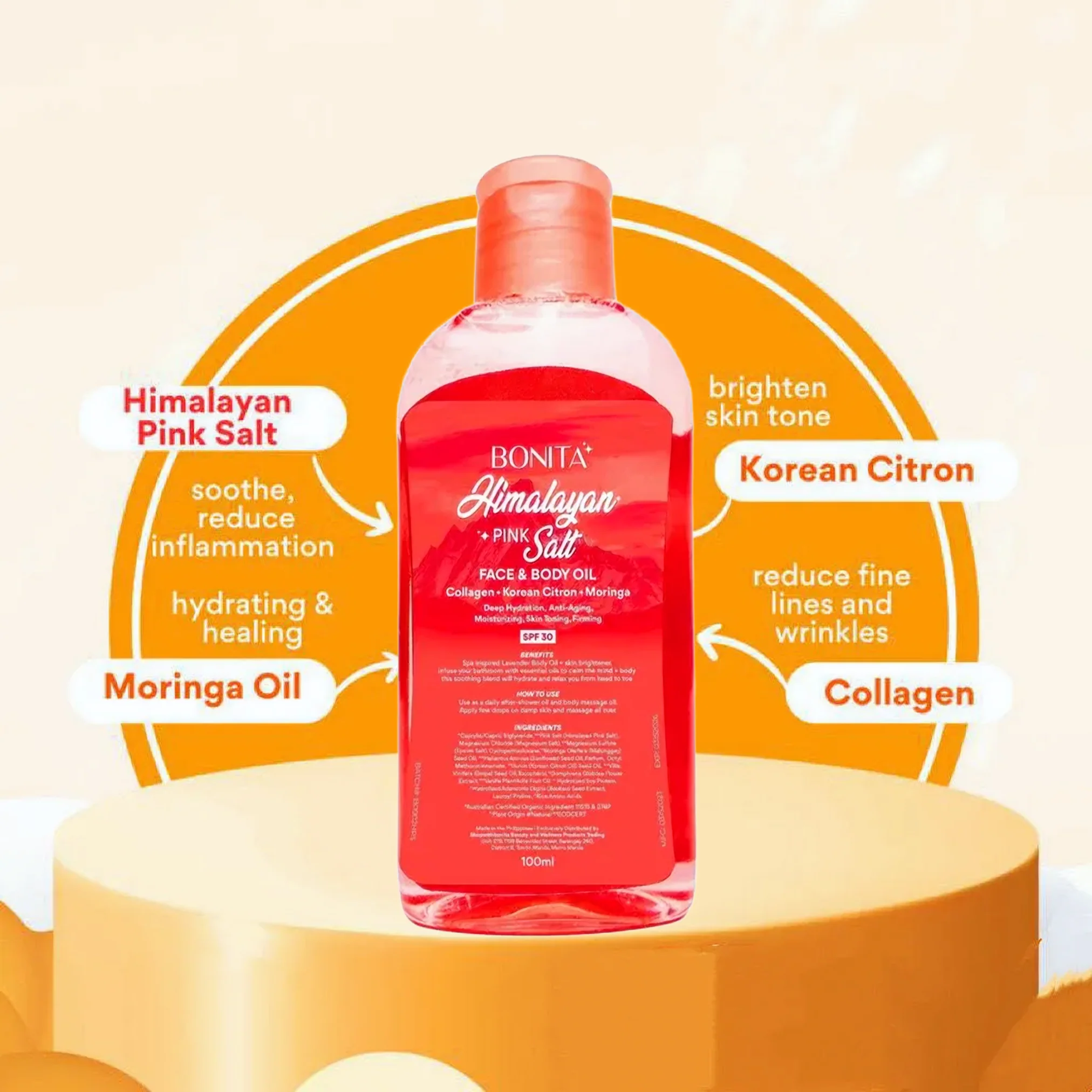 Bonita Himalayan Pink Salt Face & Body Oil with SPF 30 – Multi-Use Nourishing Oil (100ml) - Image 7