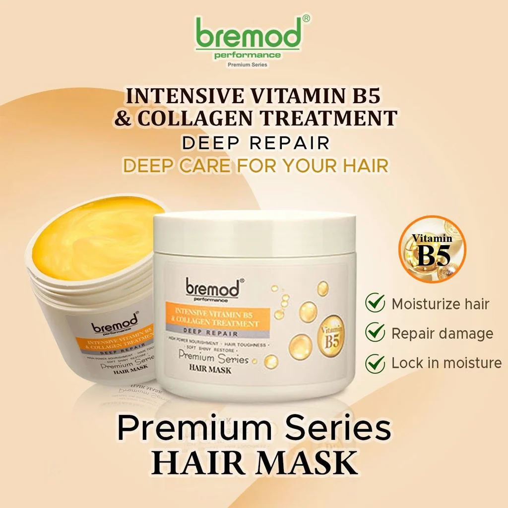 Bremod Intensive Vitamin B5 & Collagen Treatment Hair Mask – 500ml - Image 2