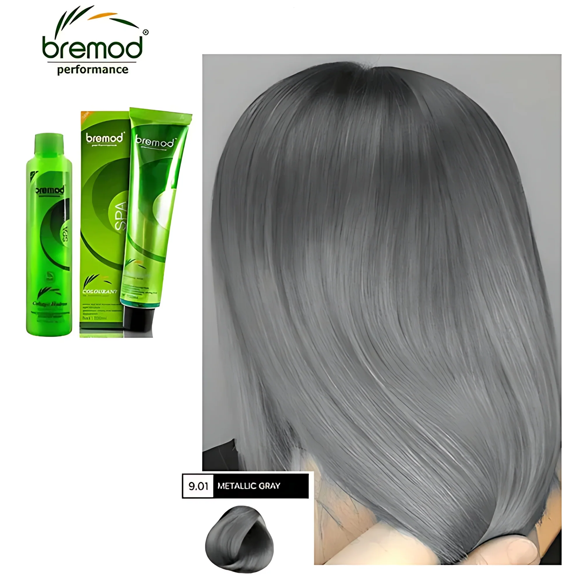 Bremod Performance 9.01 Metallic Gray Hair Color - 100ml - Image 5