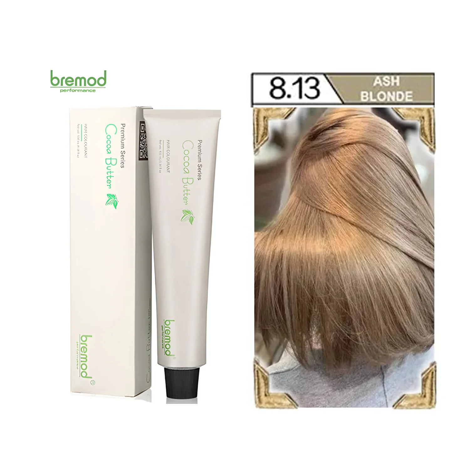 Bremod Performance Premium Series Cocao Butter 8.13 Ash Blonde Hair Color -100ml - Image 2