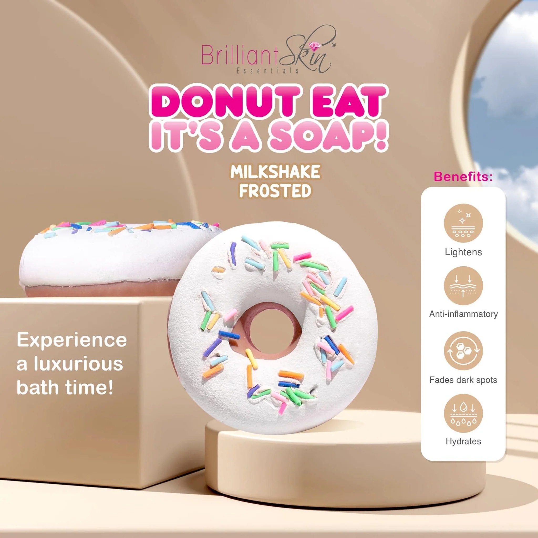 Brilliant Skin Donut Eat It’s A Soap – Combo Pack (3 Variants, 90g each) - Image 6