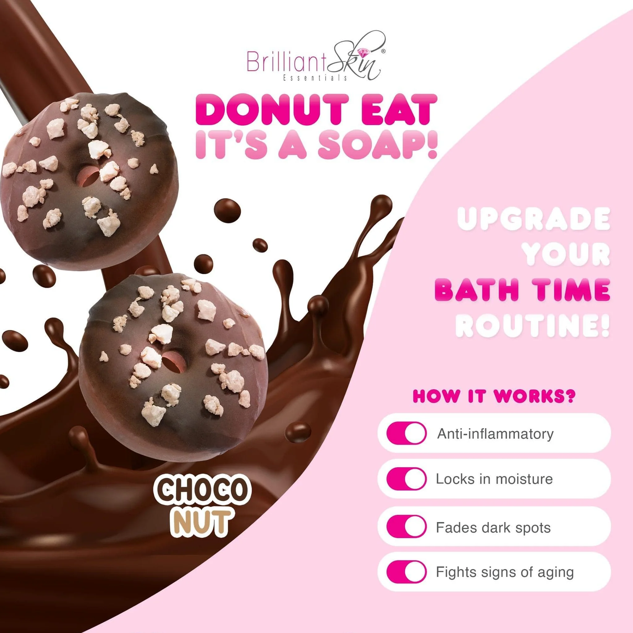 Brilliant Skin Donut Eat It’s A Soap – Combo Pack (3 Variants, 90g each) - Image 7